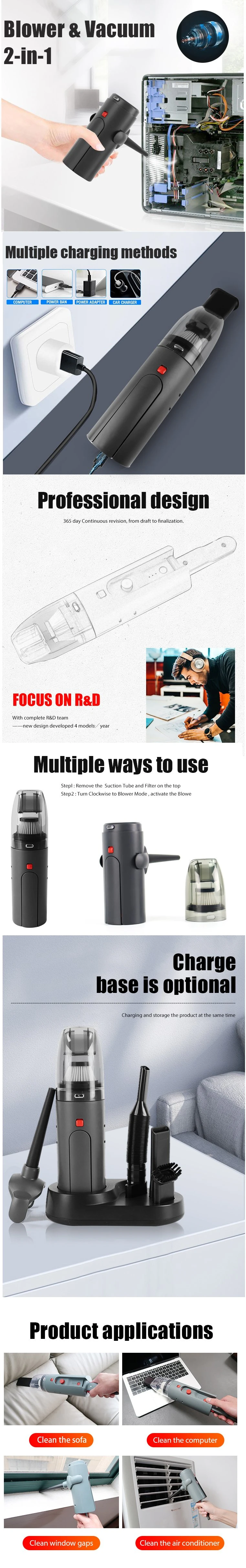 Dry Ash Handheld Wireless Vacuum Cleaner with Battery